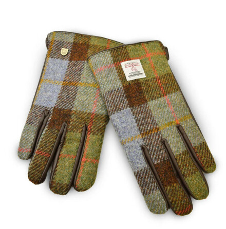 Skinnhandskar Harris Tweed, Herr - Chestnut/Blue Tartan