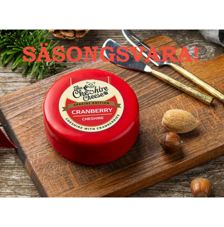 Cranberry - Cheshire and Cranberry Cheese - Waxed Truckle 200g