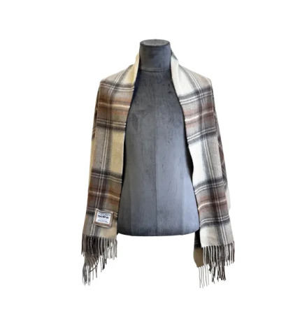 Natural Stewart Tartan Woollen Stole