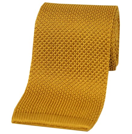 Stickad slips i silke - Gold