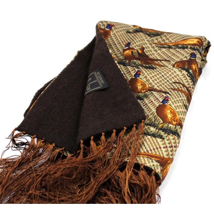 Standing Pheasants on Tweed - Scarf