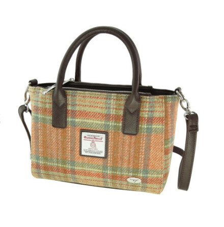Tote Bag "Brora" i Harris Tweed - Pale Orange Stewart Tartan
