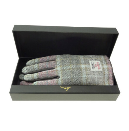 Skinnhandskar Harris Tweed, Dam - Pink Buchanan