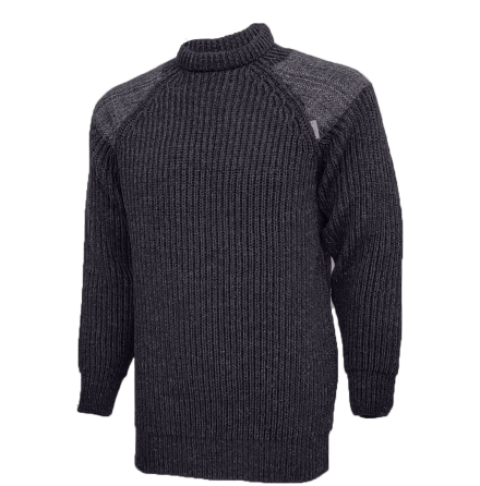 Gamekeeper Charcoal - grovstickad tr�ja i ull med Harris Tweed