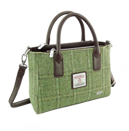 Tote Bag "Brora" i Harris Tweed - Green Herringbone