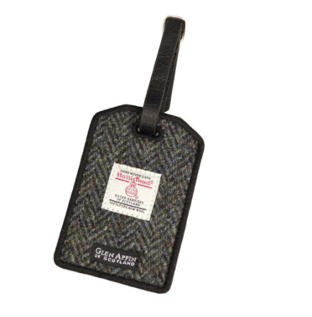 Luggage Tag i Harris Tweed - Charcoal