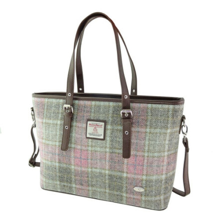 Tote Bag &quot;Spey&quot; i Harris Tweed - Soft Pink Buchanan