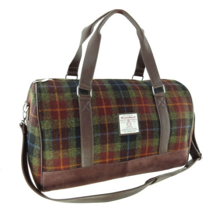 Weekend Bag &quot;Clyde&quot; i Harris Tweed - Rust Check