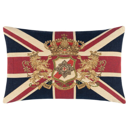 Kudde Union Jack Lion Crest, 32 x 46 cm