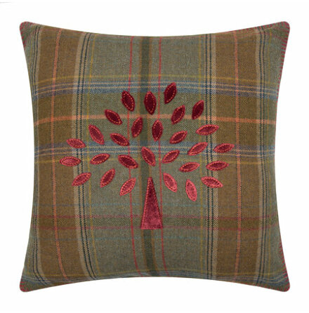 Mulberry Tree plaid cushion - Red